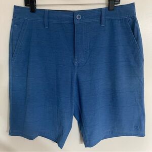 Hang Ten Blue Flat Front Belt Loops Casual Golf Shorts Mens Size 34